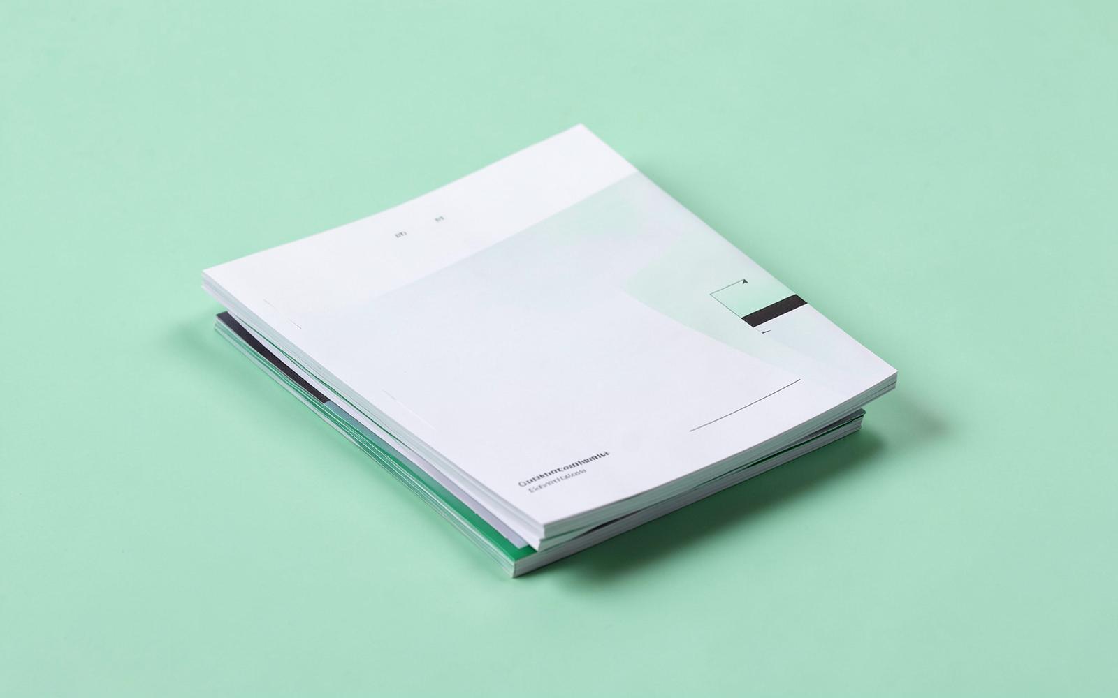 Printed guides on a mint backdrop